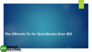 Solving QuickBooks Error Code 403 Expert Troubleshooting Guide