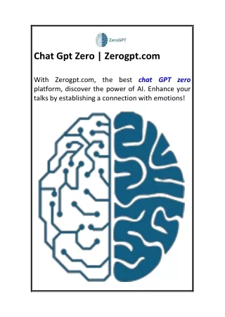 Chat Gpt Zero Zerogpt.com