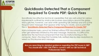 QuickBooks Detected That a Component Required To Create PDF- Fixed