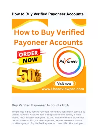 How to Buy Verified Payoneer Accounts