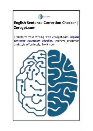 English Sentence Correction Checker  Zerogpt.com