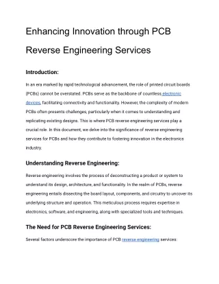 Cracking the Code Reverse Engineering Solutions for PCB Challenges