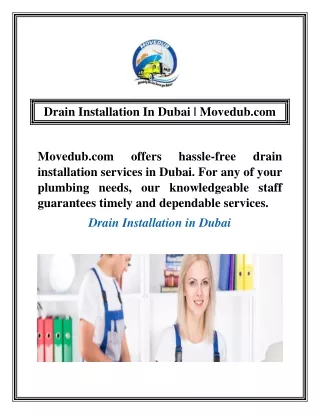 Drain Installation In Dubai | Movedub.com