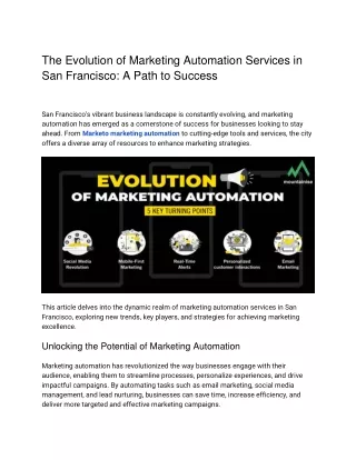 The Evolution of Marketing Automation Services in San Francisco_ A Path to Success