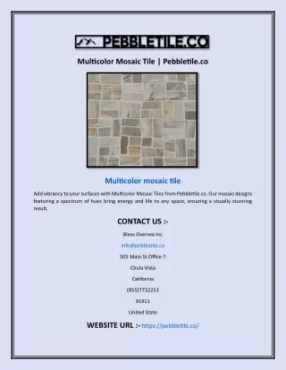 Multicolor Mosaic Tile | Pebbletile.co