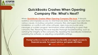 Get Rid of QuickBooks Crashes When Opening Company Files Issue