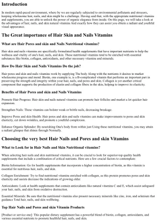 Find the Power of Hair, Nails, and Skin Nutritional vitamins for any Radiant You