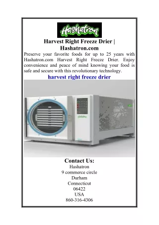 Harvest Right Freeze Drier  Hashatron.com