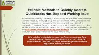 How to Fix QuickBooks Has Stopped Working Error Message