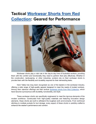 Mar. 18, 2024 - Tactical Workwear Shorts from Red Collection_ Geared for Performance