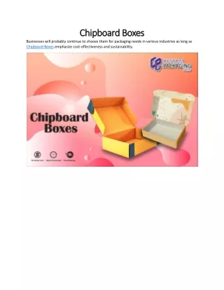 Chipboard Boxes