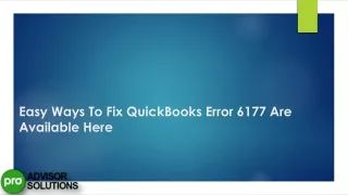 Troubleshoot QuickBooks Desktop Error 6177 Step-by-Step Guide