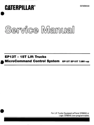 CATERPILLAR CAT EP13T 24V FORKLIFT LIFT TRUCKS Service Repair Manual SN：7JM1 and up