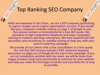 Top Seo Company