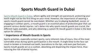 Sports Mouth Guard in Dubai