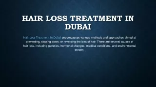 Hair Loss Treatment in Dubai