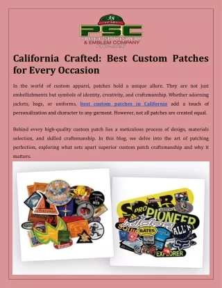 California Crafted Best Custom Patches for Every Occasion