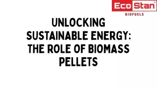 Unlocking Sustainable Energy The Role of Biomass Pellets