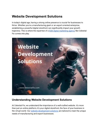 Website Development Solutions