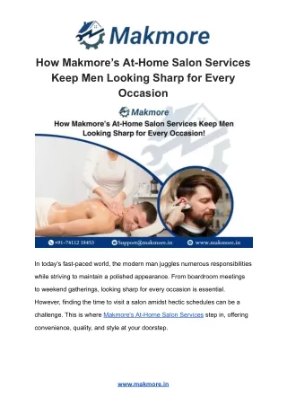 How Makmore’s At-Home Salon Services Keep Men Looking Sharp for Every Occasion