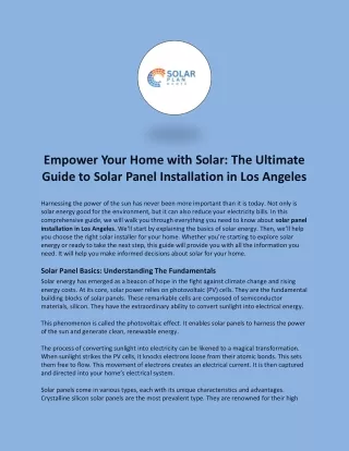 The Ultimate Guide to Solar Panel Installation in Los Angeles