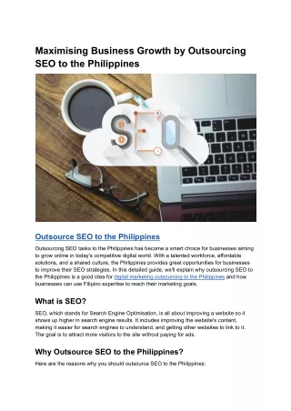 Maximising Business Growth by Outsourcing SEO to the Philippines