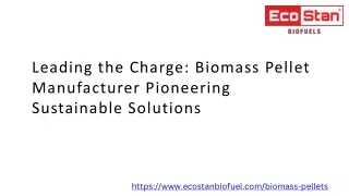 Leading the Charge Biomass Pellet Manufacturer Pioneering Sustainable Solutions