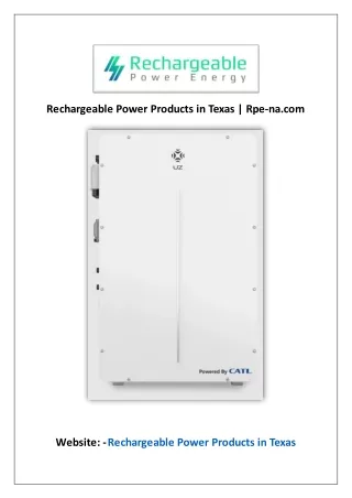 Rechargeable Power Products In Texas | Rpe-na.com