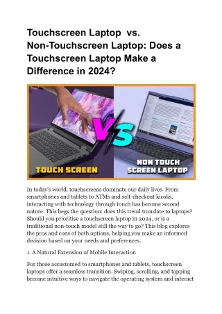 Touchscreen Laptop  vs Non-Touchscreen Laptop_ Does a Touchscreen Laptop Make a Difference in 2024_