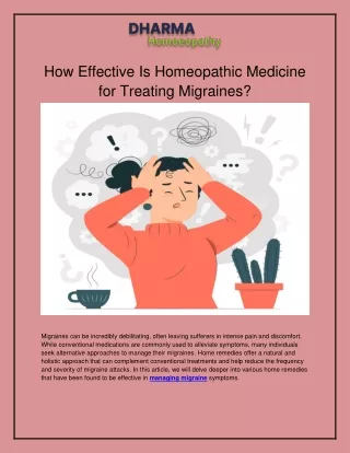 How Effective Is Homeopathic Medicine for Treating Migraines