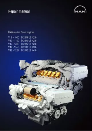 MAN Marine Diesel Engine V12-1360 (D 2842 LE 423) Service Repair Manual