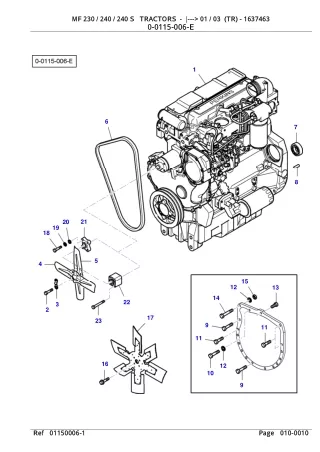Massey Ferguson 240S TRACTOR Service Parts Catalogue Manual (Part Number  1637463)