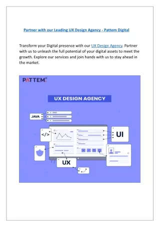 Partner with our Leading UX Design Agency - Pattem Digital