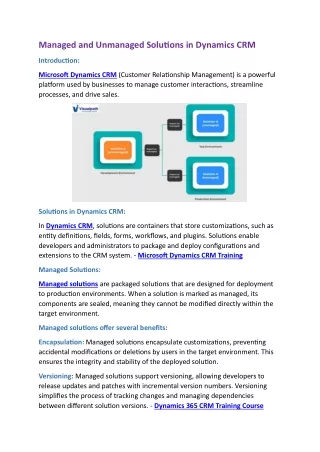 Dynamics 365 CRM Training Online