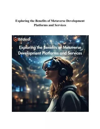 Exploring the Benefits of Metaverse Development Platforms and Services