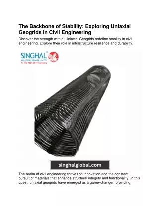 The Backbone of Stability Exploring Uniaxial Geogrids in Civil Engineering