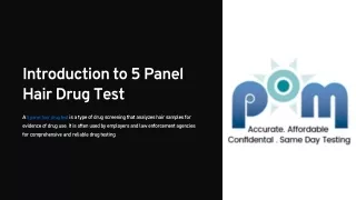 Introduction to 5 Panel Hair Drug Test