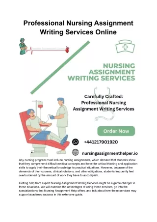 Professional Nursing Assignment Writing Services Online