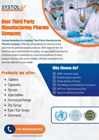 Best Third Party Manufacturing Pharma Company