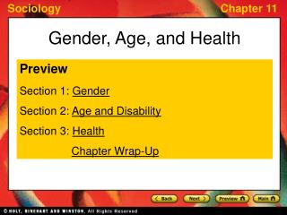 Gender, Age, and Health