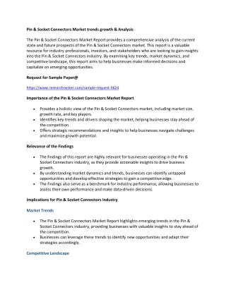 Pin & Socket Connectors Market