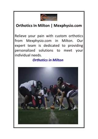 Orthotics In Milton Mexphysio.com