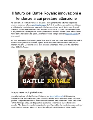 Il futuro del Battle Royale_ innovazioni e tendenze a cui prestare attenzione