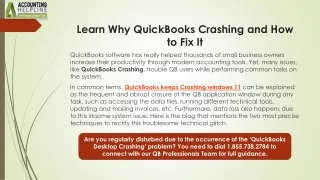 Effective Fixes for QuickBooks keeps crashing Windows 11