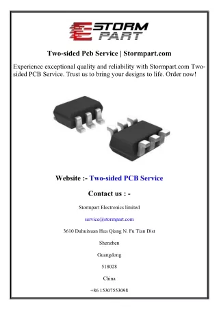 Two-sided Pcb Service  Stormpart.com