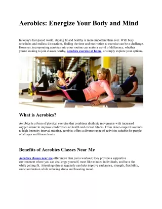 Aerobics Energize Your Body and Mind