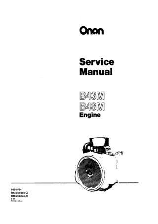 Cummins Onan B48M Engine Service Repair Manual