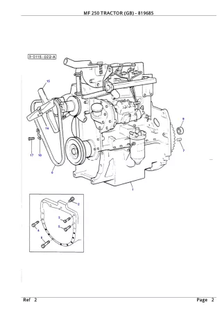 Massey Ferguson MF 250 TRACTOR (GB) Service Parts Catalogue Manual (Part Number  819685)