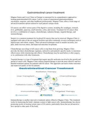 Gastrointestinal cancer treatment