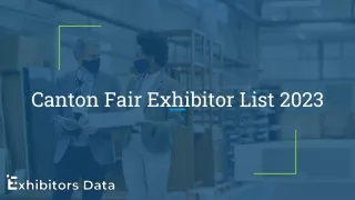 Canton Fair Exhibitor List 2023